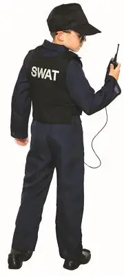 Police Swat Navy Blue Jumpsuit Costume Small 4-6