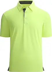 [Alex Vando] Mens Golf Shirt Moisture Wicking Quick-Dry Solid Short Sleeve Polo Shirts for Men