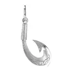 Large Hei Matau, Maori Tribal Fish Hook Charm in Sterling Silver