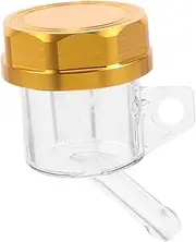 MAGICLULU Motorcycle Rear Brake Master Cylinder Oil Cup Large Reservoir for Front Rear Bleeder Kit Foot Brake Pump Gold Iron Cap Fitment