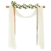 Wedding Arch Drape Fabric, 9.8ft x 4.9ft Extra White Chiffon Fabric Panels 2Pcs