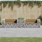 Garden Bench with Gabion Basket Impregnated Wood Pine vidaXL