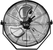 Simple Deluxe 18 Inch Wall Mount Fan 3 Speed High Velocity Metal Fan Black