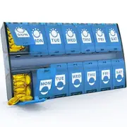 Extra Large Weekly AM/PM Pill Organizer 2 Times A Day Vitamin Pill Box Holder