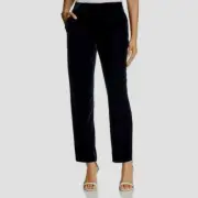 Elie Tahari Womens Alanis Black Velvet Casual Cropped Pants sz.4 NWT $268