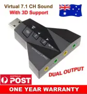 USB 2.0 To Dual 3.5mm Mini External 7.1 Channel Virtual Audio Sound Card Adapter