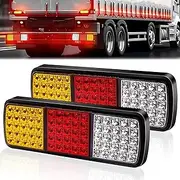 LED Trailer Lights 12V 24V 75 LEDs Tail Light Rear Lights Universal Stop Brake Light Turn Signal Reverse Lamp for Trailer Truck RV Caravan Van Lorry, Pair