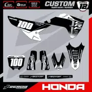 HONDA MOTOCROSS GRAPHICS KIT CUSTOM MX GRAPHICS STICKERS DECALS CRF BLOCK BLK/WH