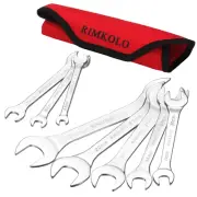 Super-Thin Open End Wrench Set 8-Piece Metric 5.5mm to 27mm Chrome Vanadium S