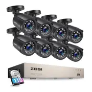 ZOSI 8CH CCTV Home Security Camera System 1080P 4in1 DVR 3000TVL Day Night 2.0MP