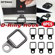 6PCS Black Heavy Duty Fixing Point Anchor Eye Tie Down Lashing Loop D-Ring Hook