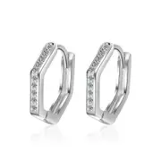 2PCS Copper Women's Fashion Jewelry Retro Simple Pentagonal Earrings