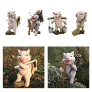 Miniature Pig Figurine Pig Garden Statue Pig Ornament Resin Pig Sculpture