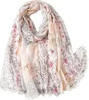 [GUZOSJO] Women's Boho Bohemian Soft Blanket Oversized Fringed Scarf Wraps Shawl Sheer Gift