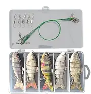 Robotic Fishing Lure, 5 Pack 3D Multi Jointed Swimming Bait, Slow Sinking Animated Lure, Fishing Lures for Saltwater and Freshwater