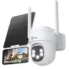 AOV Solar Security Cameras Wireless Outdoor,24/7 Continuous Recording Securit...