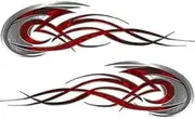Weston Ink Tribal Flame Custom Motorcycle Tank Vinyl Decals Inferno Red