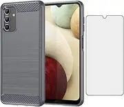 [Asuwish] Phone Case for Samsung Galaxy A13 5G with Tempered Glass Screen Protector Cover and Slim Thin Cell Accessories Protective Gaxaly A 13 G5 2022 13A A135G SM A136U Women Men Carbon Fiber Grey