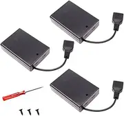 (Pack of 3) USB 3 AA Battery Holder,USB Battery Holder 5V Black with Switch,USB Cable,3 AA Battery Holder with Micro USB Connector…