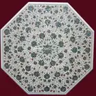 4'x4' Marble Dining Table Top Side table Semi Precious Stone Inlay Hallway Decor