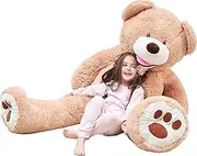 IKASA 160CM Giant Teddy Bear Over 5 Feet with Big Footprints Plush Toy Stuffed Animals Light Brown
