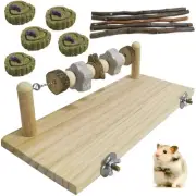 Hamster Wood Ledge Platform Chewing Toys Chinchilla Cage Accessories Guinea P...