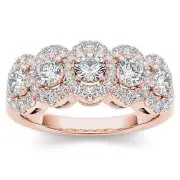 14k Rose Gold Round Cut 1.1Ct Diamond Engagement Ring Size 9 Clarity I2