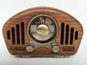 Vintage Style Radio Retro Bluetooth Speaker Cherry Wood Radio AM FM BT Radio