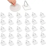 30PCS Self-Adhesive Board Hanger,1.25 Inch Square Invisible Board Hanger Adhesive Vertical Board Hanger, Wall Board Hanger Display Rack, for Photo Frames, Wall Art Decoration (White)