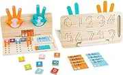Learning Toys,Educational Math Number Counting Blocks - Fine Motor Sensory Skills Activity Games for Boys Girls Kids Early Development Homeschool