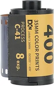 Color Negative Film Medium Contrast HD 35mm High Resolving Power ISO 320‑400 Camera Print Color Film for 135 Cameras (8 Sheet)