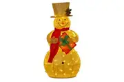 120cm Gold Outdoor Christmas Snowman with Lights