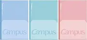 KOKUYO Campus Feels Flat Notebooks, Dot A 7mm Ruled, Semi-B5, 30 Sheets, 30 Lines, Pack of 3, Blue, Green and Pink, Japan Import (NO-FL3CATX3)