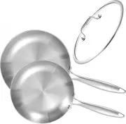 Tri-Ply Stainless Steel Frying Pan Set, Induction-Ready, Oven & Dishwasher Safe