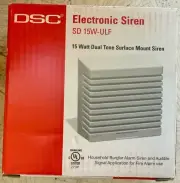 DSC Electronic Burglar Alarm Siren SD 15W-ULF ~ 15 Watt Dual Tone Surface Mount