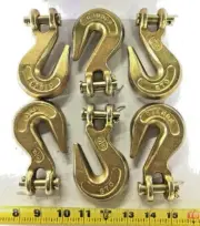 6) 3/8 chian hook CHAIN END CLEVIS 3/8" GRAB HOOK LOGGING TOWING EQUIPMENT G70