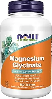 NOW Supplements, Magnesium Glycinate 100 mg, Highly Absorbable Form, 180 Tablets