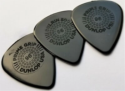 Dunlop 500 Prime Grip 0.96mm Guitar Picks (450P.96) Black 3 Picks