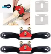 Glarks 2Pcs 10" Adjustable Spokeshave Plane with Flat Base and Metal Blade Wood