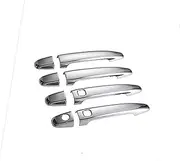 Glossy Carbon Fiber Chrome Car Door Handles Cover Trim Set, for Lexus, GS S190 2006~2011 GS350 GS430 GS450h GS460 Chrome Door Handle Cover(Silver 2 Buttons)