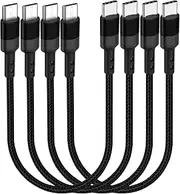 USB C to Micro USB Cable 1ft 4-Pack, Short Micro USB to Type C Adapter Cable Braided, OTG 480Mbps Data Transfer USB C to USB Micro Compatible Galaxy S7 S6, J7, J3, MacBook Pro Air