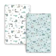 Stretchy Ultra Soft Jersey Knit Fitted Pack n Play Sheets Set 2 Pack, Portabl...