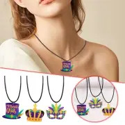 Carnival Crown Acrylic Pendant Necklace Simple Feather Hat Necklace