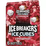 ICE BREAKERS Ice Cubes Cinnamon Sugar Free Chewing Gum Bottles 3.24 Oz