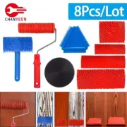 DIY Wood Graining Tool Set Rubber Texture Paint Roller Brush Wall Decor Tool
