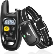 Dog Shock Training Collar with Remote,IPX7 Waterproof Electric Collars with Shock-Lock,Rechargeable E-Collar for Small Medium Large Dogs,Black