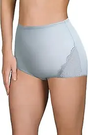 [Shadowline] Women's Nylon Full Brief Panty with Lace 3-Pack