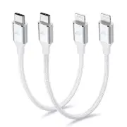 USB C to Lightning Cable 0.3M 2Pack Short iPhone Charger Cable Apple MFi iPhone