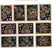 10pcs Creative DIY Scratch Painting Cards Fun for Engaging Educational Safe Paper Material for Skill Development and Creativity