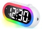 Digital Alarm Clocks for Bedrooms with Wake Up Light,Colorful Bedside Clock